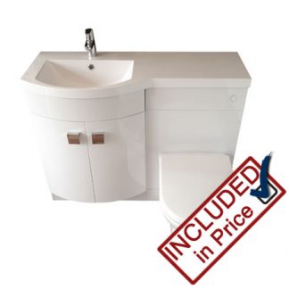 Ashington Left Hand Combined Vanity Toilet Basin Unit