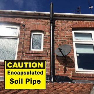 Caution Encapsulated Soil Pipe
