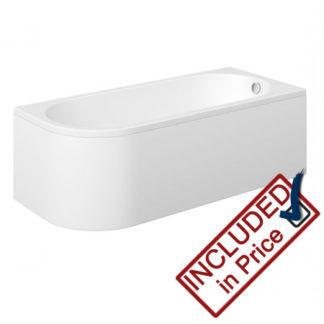 J Shaped Bath Right Hand 1700mm by 750mm