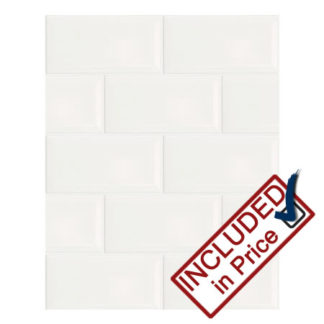 Metro Bevelled White Wall Tiles 200mm by 100mm