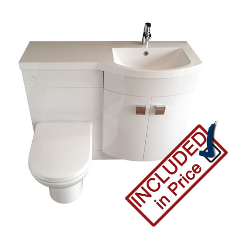 Ashington Right Hand Combined Vanity Toilet Basin Unit Bathroom Coventry - Bathroom Vanity And Toilet Combination Uk