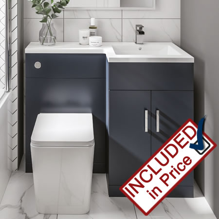 Ellington Right Hand Combined Vanity Unit Indigo Blue Bathroom Shop Coventry