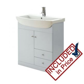 Lofi Matt Grey 750mm Two door and two drawer basin unit