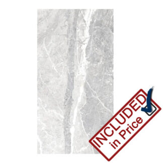 Bernini Light Grey Gloss Marble Effect Ceramic Wall Tile