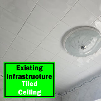 The Bathroom ceiling is tiled