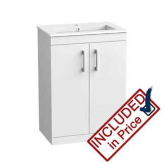 Tavistock Kew Vanity Unit and Basin Gloss White 600mm
