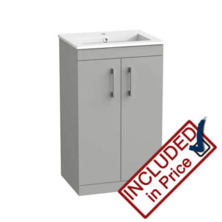 Tavistock Kew Vanity Unit and Basin Matt Light Grey 500mm