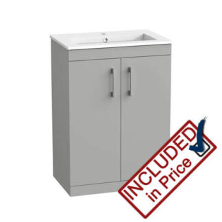 Tavistock Kew Vanity Unit and Basin Matt Light Grey 600mm