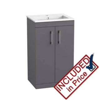 Tavistock Kew Vanity Unit and Basin Matt Storm Grey 500mm