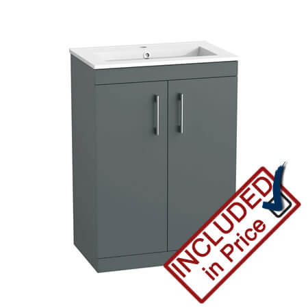 Tavistock Kew Vanity Unit and Basin Viridian Green 600mm